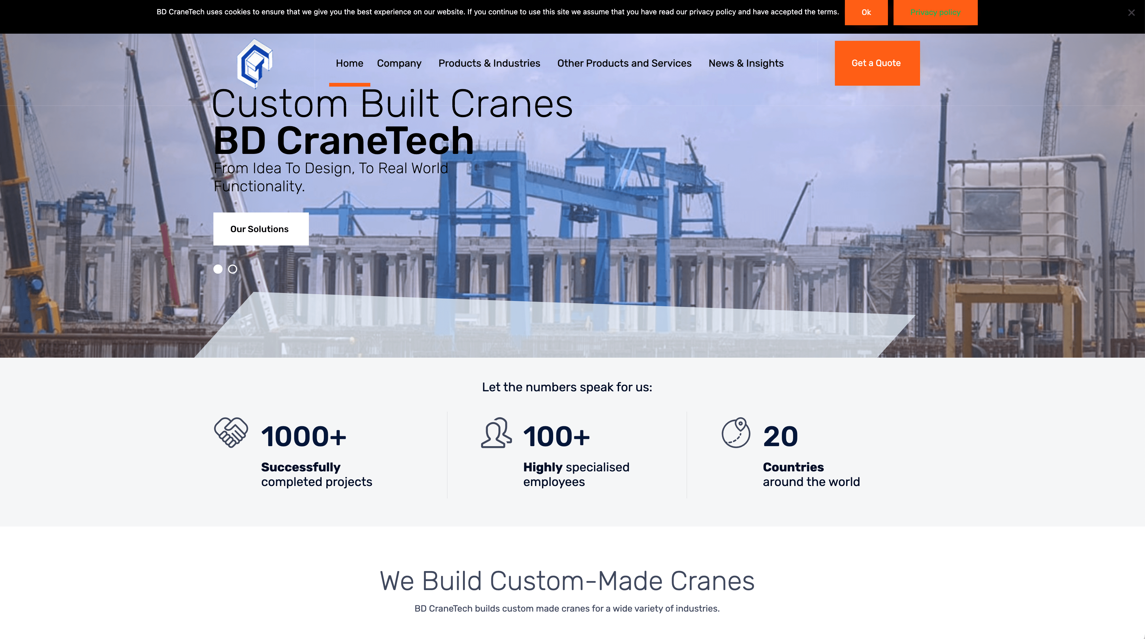 BD Cranetech website image